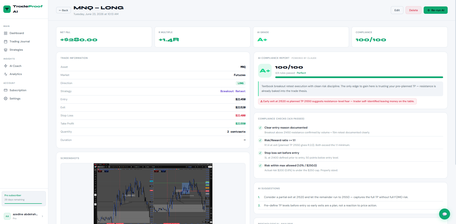 Trade Detail AI Grade
